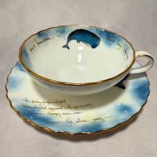 ノリタケ(Noritake)の希少 廃盤☆元箱付 ノリタケ フリトルアイランド クジラ カップ＆ソーサー 1客(グラス/カップ)