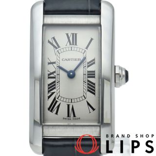 カルティエ(Cartier)のカルティエ タンクアメリカンSM ウォッチ Tank American WSTA0016 箱 保証書 SS/革 レディース時計 シルバー 仕上げ済 美品 【中古】(腕時計)