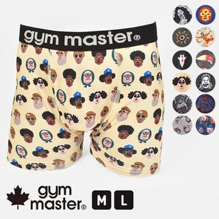 ジムマスター(GYM MASTER)のボクサーパンツ ジムマスター gymmaster メンズ パンツ ローライズ ストレッチ 前閉じ 速乾 薄手 L M おもしろ 総柄 派手 カラフル アニマル ユニーク 個性的 黒 ブラック かわいい おしゃれ プチ ギ L(ボクサーパンツ)