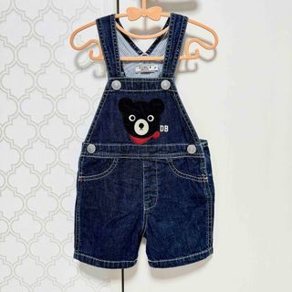 ミキハウス(mikihouse)のミキハウス ダブルビー クロクマ デニム オーバーオール 短パン 70cm(パンツ)