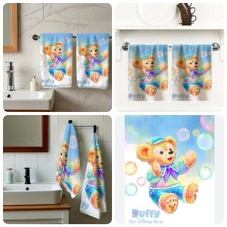 カラフルハピネス💙ダッフィーフェイスタオル　ディズニータオル(タオル/バス用品)