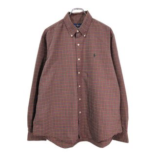 RALPH LAUREN ラルフローレン ボタンダウン 長袖シャツ チェック マルチカラー(メンズ XL)中古 古着 U9099(シャツ)