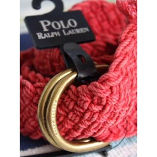 ポロラルフローレン(POLO RALPH LAUREN)のラルフローレンPOLO ☆海外限定SP編みリングベルト赤RED(ベルト)