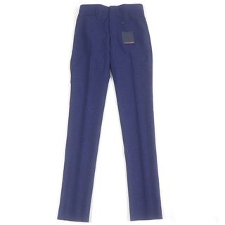 ルイヴィトン(LOUIS VUITTON)の未使用品□LOUIS VUITTON ルイヴィトン 織柄 21AW シングル スラックス トラウザーズパンツ ネイビー 36 イタリア製 正規品 メンズ(その他)