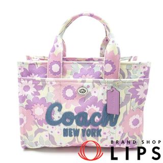 コーチ(COACH)のコーチ フローラルプリント カーゴトートバッグ  CBG42 キャンバス レディーストートバッグ
 パープル【中古】(トートバッグ)