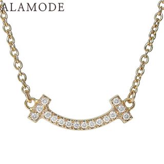ティファニー(Tiffany & Co.)のTIFFANY&Co.(ティファニー) ティファニーT スマイル ダイヤモンド ネックレス ダイヤモンド K18 イエローゴールド YG ネックレス ジュエリー アクセサリー パヴェダイヤ ゴールド金 レディース 41100074660【中古】【アラモード】(ネックレス)