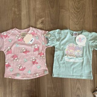 90 Tシャツ 2枚セット まとめ売り バースデイ マイメロ キキララ　半袖(Tシャツ/カットソー)
