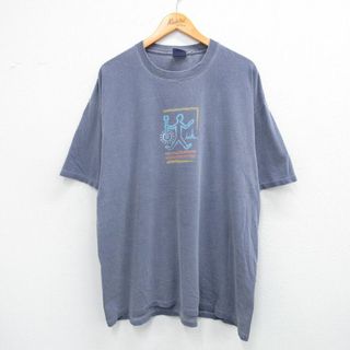 XL★古着 半袖 ビンテージ ロック バンド Tシャツ メンズ 00年代 00s グレートブルーヘロンミュージック フェス 大きいサイズ コットン クルーネック グレー系 25jul30 中古(Tシャツ/カットソー(半袖/袖なし))