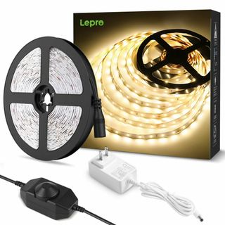 Lepro LEDテープライト 電球色 無段階調光 間接照明 5m 12v 高演(ライト/ランタン)
