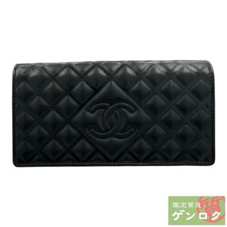 シャネル(CHANEL)の【中古】 シャネル マトラッセ ロングジップウォレット ラムスキン ブラック CHANEL【質屋】(財布)