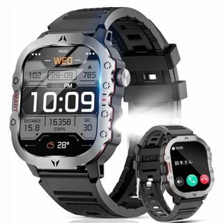 スマートウォッチ 軍用規格 Bluetooth5.3 2.0インチ大画面 49(腕時計(デジタル))