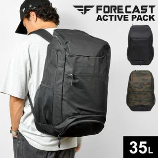 リュック メンズ バックパック リュックサック 大容量 軽量 シューズ入れ 35L FORECAST 9121 鞄 カバン シンプル おしゃれ 黒 ブラック グレー 無地 部活 クラブ 旅行 キャンプ アウトドア スポーツ ビジネス 中学生(バッグパック/リュック)