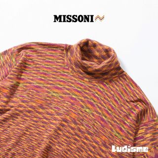 ミッソーニ MISSONI タートルネックニット カシミヤシルク混 総柄 レディースファッショントップス セーター メンズファッション ユニセックス