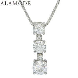 D0.178,0.320,0.506 ダイヤモンド ネックレス Pt900プラチナ Pt850プラチナ ネックレス アクセサリー ジュエリー 5粒 5PD シルバー銀 レディース 40802147816【中古】【アラモード】(ネックレス)