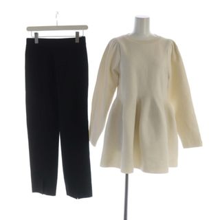 セルフォード 23AW ペプラムニットSETUP パンツ 長袖 38 白 黒(その他)