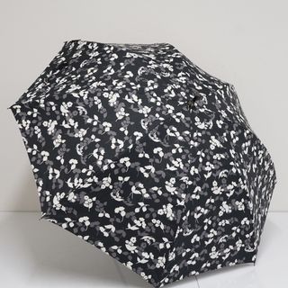 アナスイ(ANNA SUI)の晴雨兼用日傘 ANNA SUI アナスイ USED品  フラワー いちご 遮光 撥水 UV グラス骨 ブラック 50cm S3025(傘)