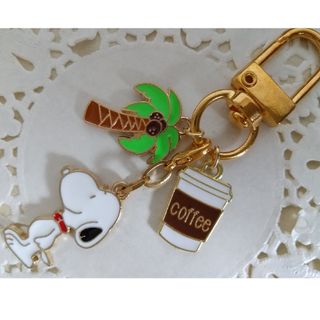 ヤシの木と珈琲のキーホルダー