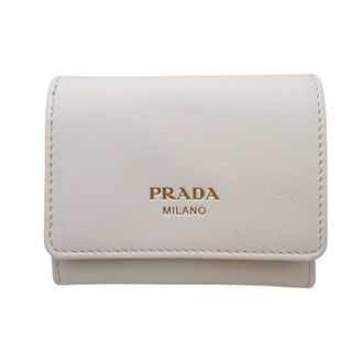 　プラダ PRADA ロゴコンパクトウォレット 1MH043 レザー レディース 三つ折り財布