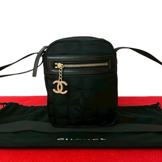 シャネル(CHANEL)の未使用保管品 袋付 シール有 10番台 CHANEL シャネル ニュートラベルライン ココ 金具 レザー ナイロン ショルダーバッグ ブラック 39685(ショルダーバッグ)
