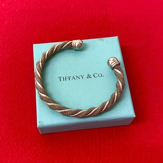 ティファニー(Tiffany & Co.)の極 美品 希少品 TIFFANY&Co. ティファニー ヴィンテージ ツイスト バングル シルバー925 アクセサリー メンズ シルバー 28379(バングル/リストバンド)