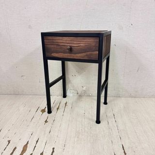 24665 【美品】引出し付サイドテーブル ナイトテーブル B.Bファニシング