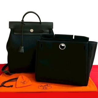 エルメス(HERMES)の極 美品 □G 刻印 HERMES エルメス エールバッグ アド PM トワルオフィシエ レザー リュックサック バックパック ブラック ネイビー 54743(リュック/バックパック)