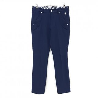 【美品】ルコックゴルフ パンツ ネイビー ストレッチ ロゴ白 メンズ 76 ゴルフウェア le coq sportif