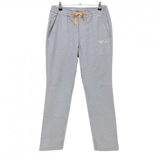 【美品】ルコックゴルフ パンツ ネイビー×白 細ストライプ ウエストゴム＆調節紐 メンズ M ゴルフウェア le coq sportif
