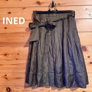 イネド(INED)のINED イネド フレアスカート ブラック リボン レディース♡(ひざ丈スカート)