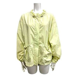 【中古】【美品】Leilian　レリアン 　ジャケット　イエロー系　9号　Mサイズ　長袖ジャケットS19＿s-0272-r19(ノーカラージャケット)