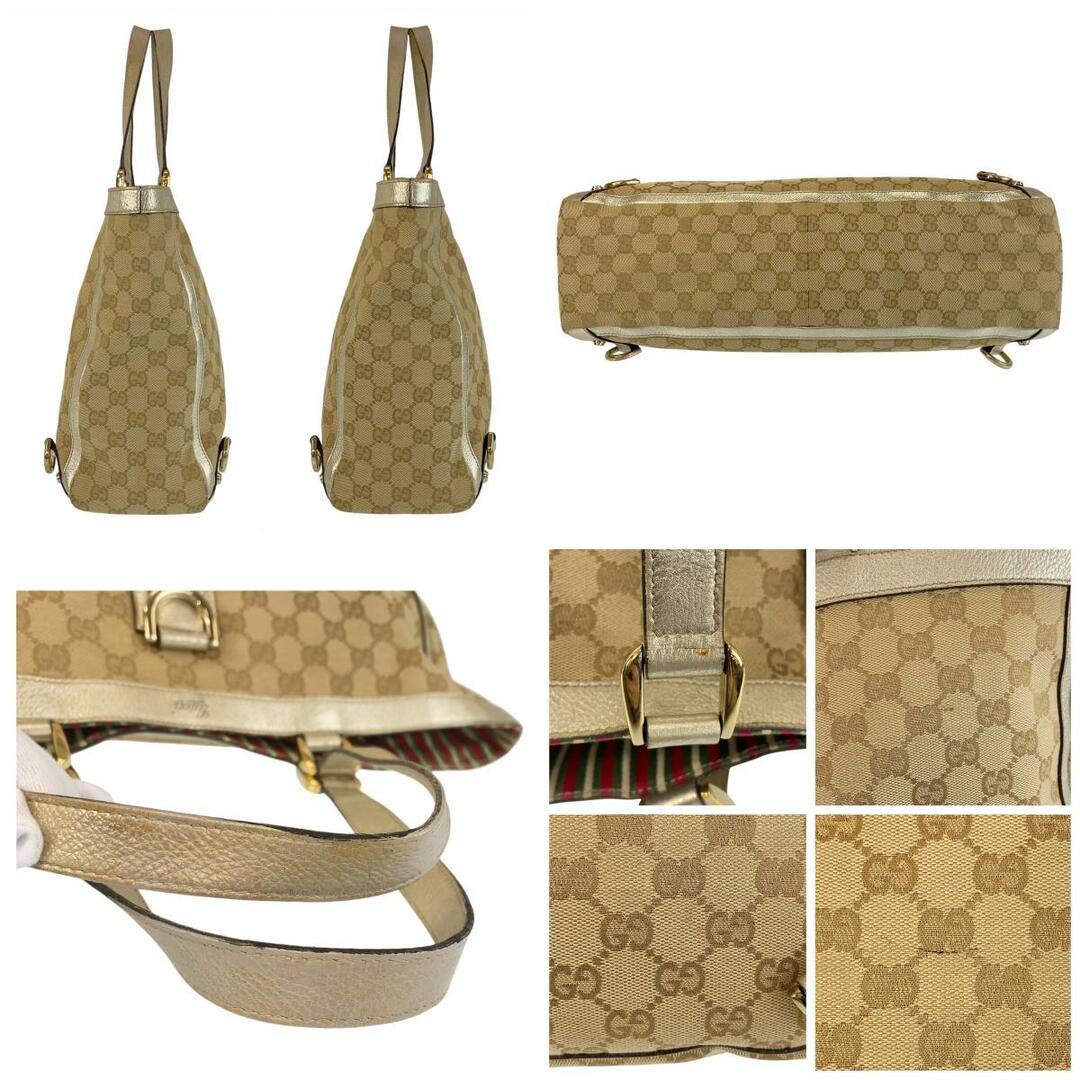 GUCCI グッチGGキャンバス レザー 本革トート バッグ　ゴールド金具 楽天市場】GUCCI グッチ ブラック ゴールド金具 GGキャンバス