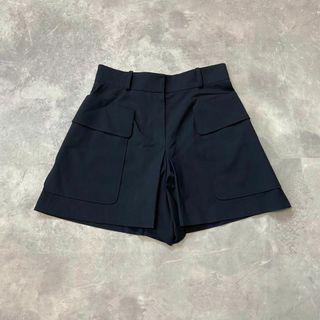 フォクシーニューヨーク(FOXEY NEW YORK)のフォクシーニューヨーク FOXEY ワイドショートパンツ ネイビー 40サイズ(ショートパンツ)