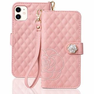 【ケース】iPhone13 Pro Max ケース 手帳型 薔薇 カメリア花柄 