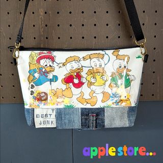 ヴィンテージシーツリメイク　ショルダーバッグ　25cmファスナー使用
