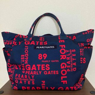 PEARLY GATES パーリーゲイツ　トートバッグ　総柄　ネイビー　レッド