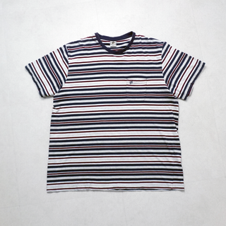 ハンテン(HANG TEN)の【HANGTEN】ハングテン　ボーダーT　胸ポケット　マルチボーダーパターンS/S Tee5Lホワイト／グレー／ワインレッド／ネイビー(Tシャツ/カットソー(半袖/袖なし))