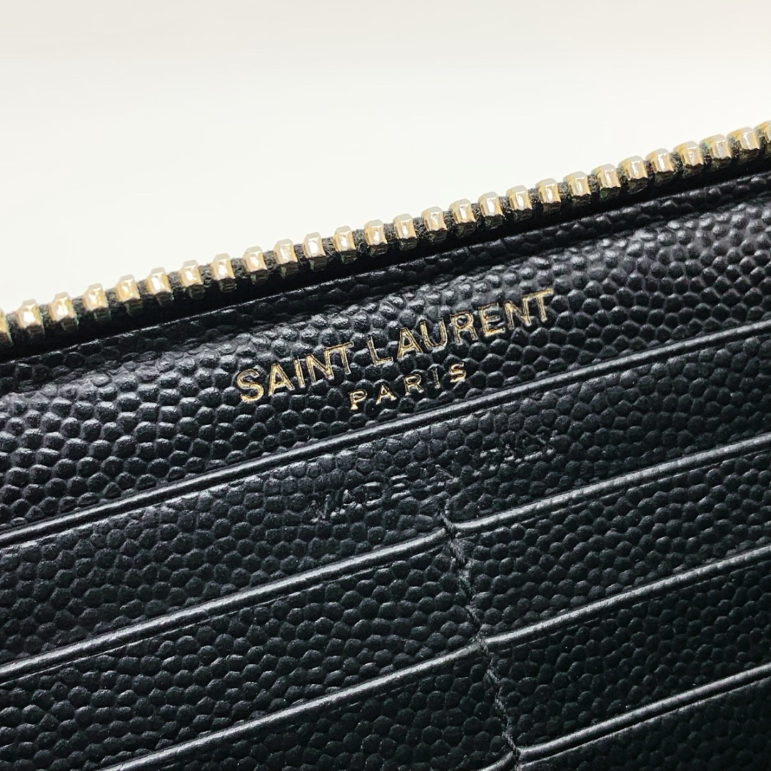 極美品✨サンローラン カードケース YSL カサンドラ キャビアスキン 黒 SAINT LAURENT - ✨極美品✨イヴサンローラン カサンドラ