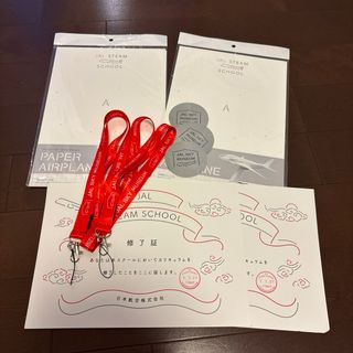 ジャル(ニホンコウクウ)(JAL(日本航空))のJAL STEAM SCHOOL ストラップ、 ペーパークラフト、シール2セット(航空機)