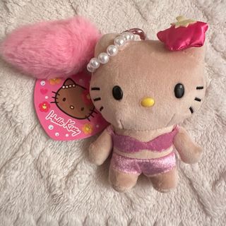 サンリオ(サンリオ)のハローキティしっぽ付きマスコットキーホルダーぬいぐるみ日焼けキティGOGOギャル(キーホルダー)