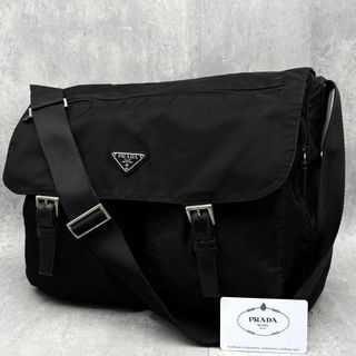 プラダ(PRADA)のプラダ　メッセンジャーバッグ　三角ロゴ　ナイロン　ブラック　白タグ　ショルダー(ショルダーバッグ)