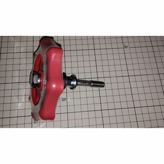 ポルタ２三脚用ボルト：Ｗ３／８：ステンレス軸：特大赤色１００ｍｍハンドル―①
