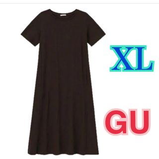 GU - GU マーセライズドAラインワンピース ダークブラウン XL