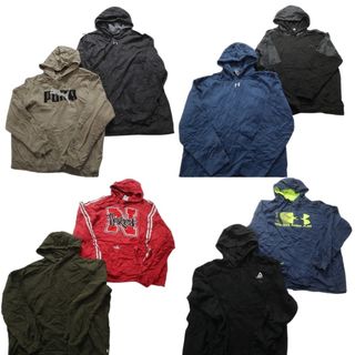 古着卸 まとめ売り スポーツブランドMIX パーカー  8枚セット (メンズ XL ) アディダス中古 古着 NB4589(スウェット)