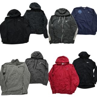 古着卸 まとめ売り ナイキ NIKE   ワンポイントロゴ スウェット スウォッシュ 8枚セット (メンズ Ｍ ) ハーフジップ 中古 古着 NB4605(スウェット)