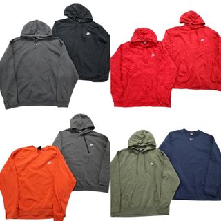 古着卸 まとめ売り ナイキ NIKE   ワンポイントロゴ スウェット スウォッシュ  8枚セット (メンズ 2XL /3XL ) フーディー 中古 古着 NB4601(スウェット)