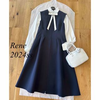 ルネ(René)のRene♡ 2024年ネイビーワンピースとブラウスをセットで(セット/コーデ)