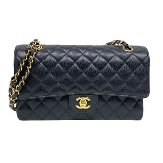 シャネル(CHANEL)の　シャネル CHANEL マトラッセ25 A01112 ブラック ゴールド金具 キャビアスキン レディース ショルダーバッグ(ショルダーバッグ)