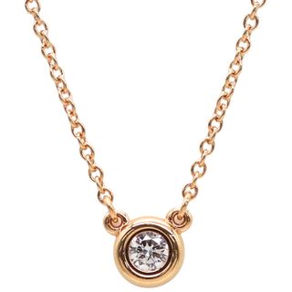 ティファニー(Tiffany & Co.)のティファニー Tiffany & Co ネックレス バイザヤード シングルダイヤモンド ペンダント K18YG ダイヤモンド イエローゴールド 750YG T&Co. 1石 エルサペレッティ 【ケース】【中古】(ネックレス)