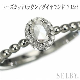 K18WG ローズカット/ラウンドブリリアント ダイヤモンド リング 0.15ct(リング(指輪))
