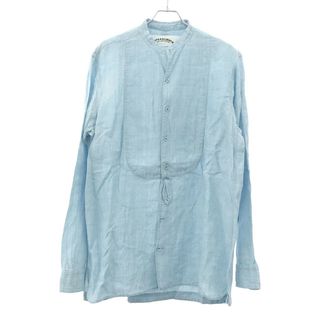 アーツアンドサイエンス(ARTS&SCIENCE)のARTS&SCIENCE アーツアンドサイエンス バンドカラーリネンシャツ  ブルー S(シャツ)